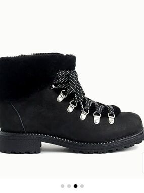 J.Crew Nordic Winter Shearling Boots Size 9 Black